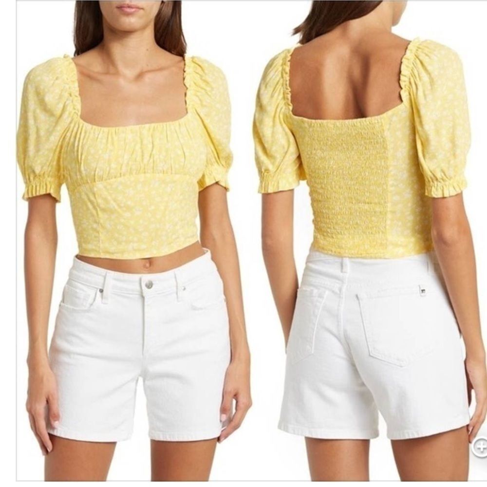 RueTopsBlousesSophie Rue‎ Blooming Gather Bust Blouse yellow size NWT Size L